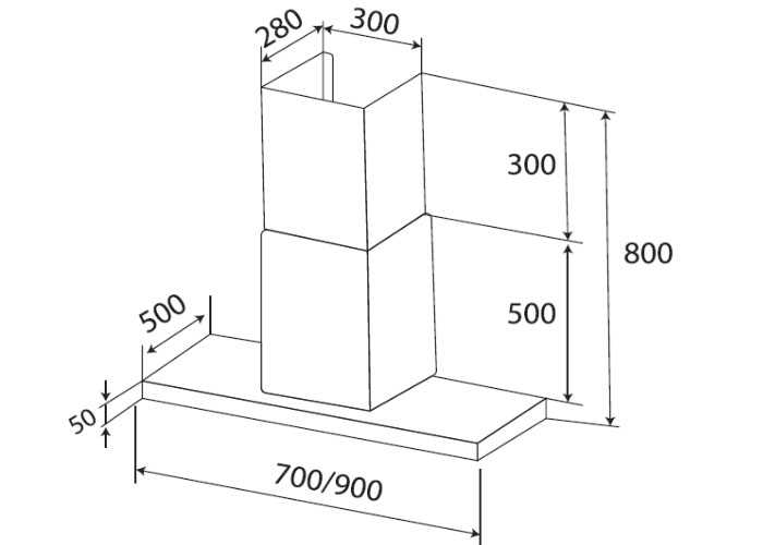  Kích thước chuẩn Máy hút khử mùi KAFF KF-771