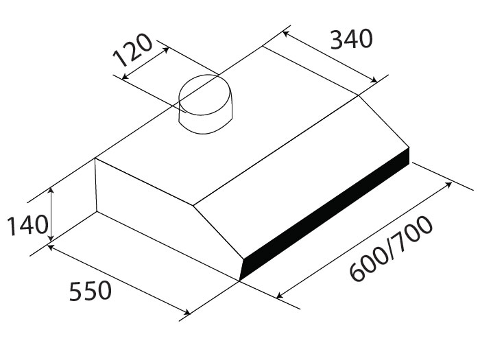  Kích thước chuẩn Máy hút khử mùi KAFF KF-638I