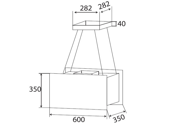  Kích thước chuẩn Máy hút khử mùi KAFF KF-IS606HG