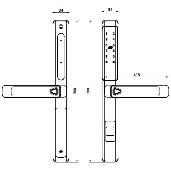 Thông số kỹ thuật Khóa Cửa Nhôm Kassler KL-599LX GRAY