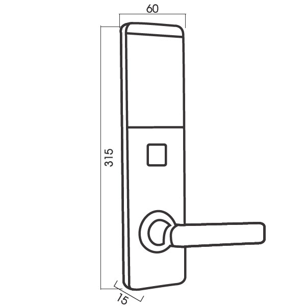 Thông số kích thước Khóa Cửa Khách Sạn Kassler KL-393