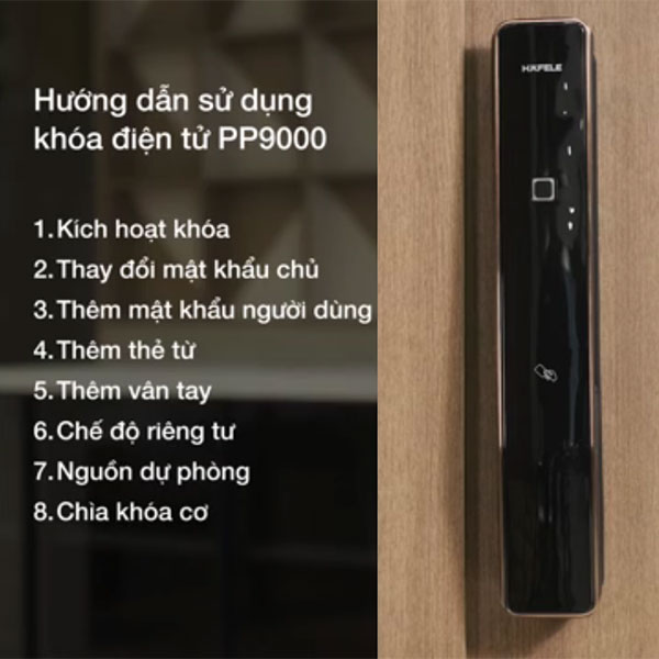 Khóa Điện Tử PP9000 Hafele 912.05.691