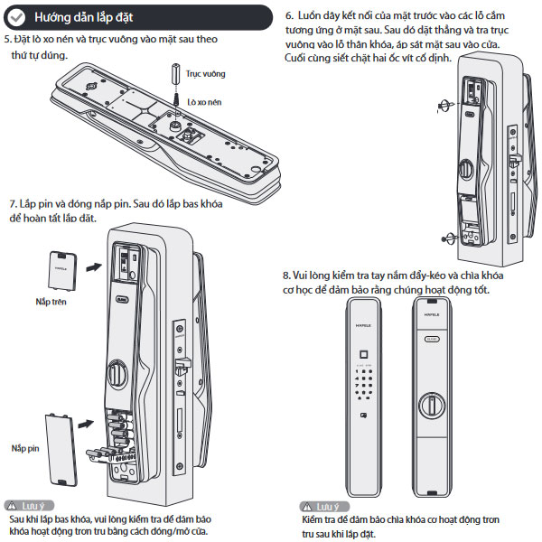 Hướng dẫn lắp đặt Khóa Điện Tử PP9000 Hafele 912.05.691