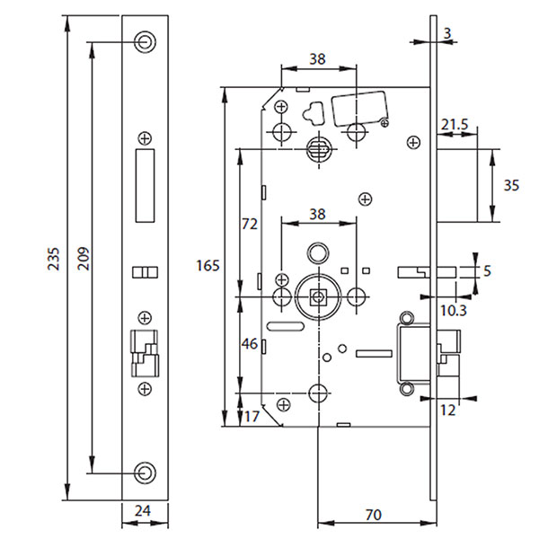 Thông số kỹ thuật Khóa Cửa Điện Tử PP8100 Hafele 912.20.260