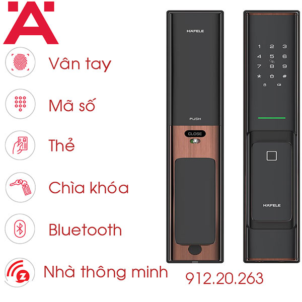 Khóa Điện Tử PP8100 Hafele 912.20.263 màu đen đồng hiện đại