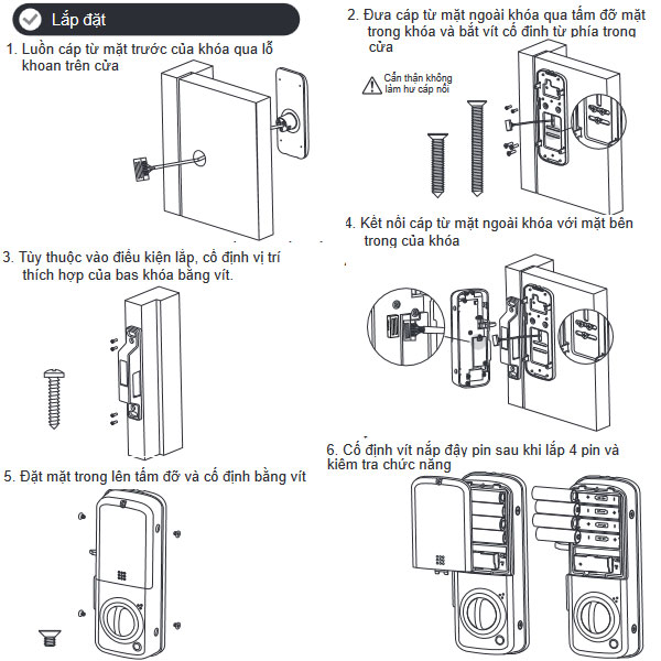 Hướng dẫn lắp đặt Khóa Điện Tử Hafele ER5100 912.20.200