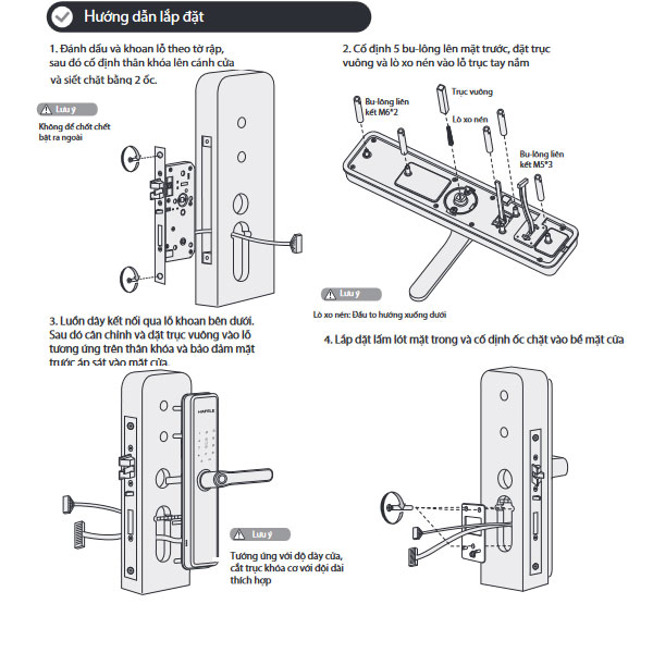 Hướng dẫn lắp đặt Khóa Điện Tử DL7600 Hafele 912.20.23