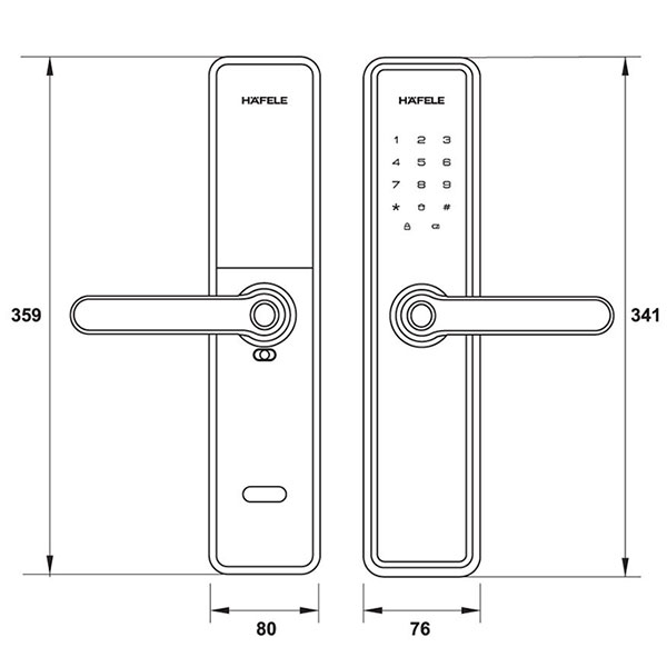 Thông số kỹ thuật Khóa Điện Tử DL7600 Hafele 912.20.233