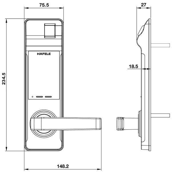  Thông số kỹ thuật Khóa Điện Tử Hafele EL7700-TCS 912.05.583