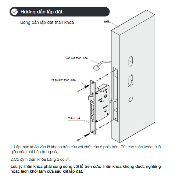 Hướng dẫn lắp đặt Khóa Điện Tử DL7100 Hafele 912.05.498