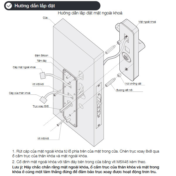 Hướng dẫn lắp đặt Khóa Điện Tử DL7100 Hafele 912.05.498