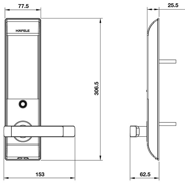  Thông số kỹ thuật Khóa Điện Tử Hafele EL7500-TC 912.05.712 Sliver