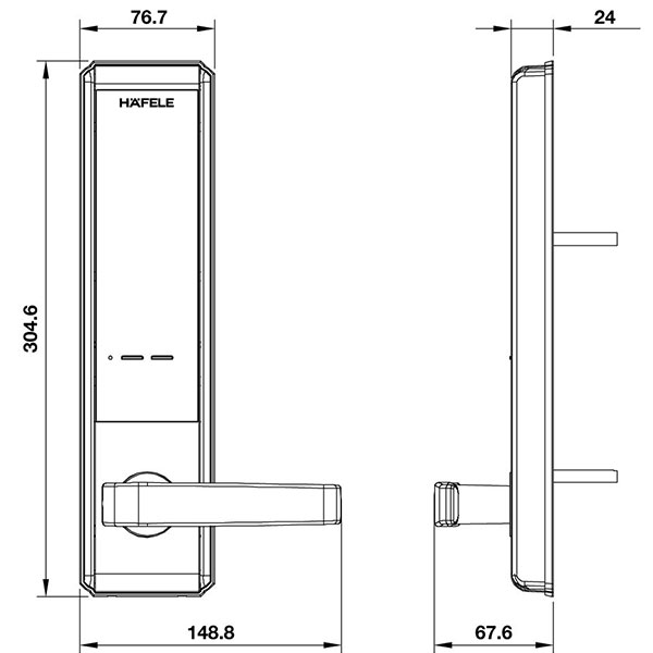 Khóa Điện Tử EL7200-TC Hafele 912.05.715 màu đen