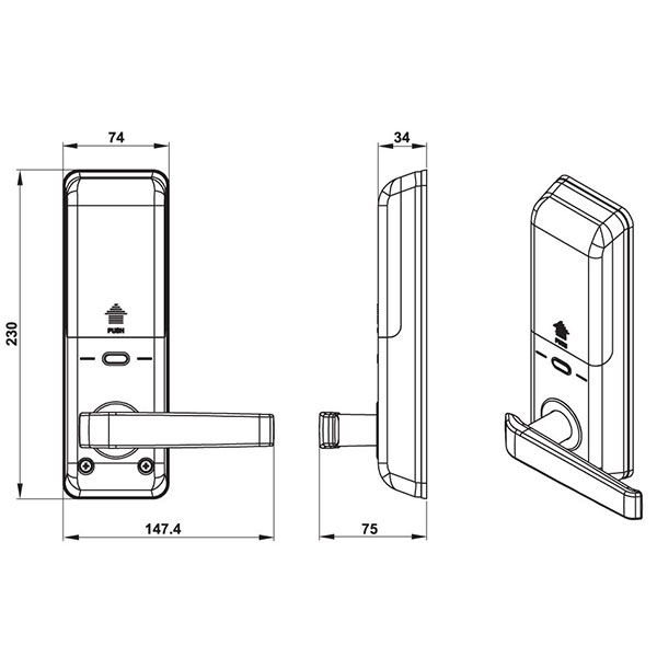  Thông số kỹ thuật Khóa Điện Tử EL7000-TC Hafele 912.05.495