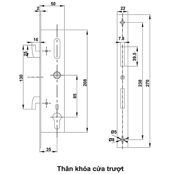 Thông số kỹ thuật Cửa Đố Nhỏ EL6500-TCS Hafele 912.20.130