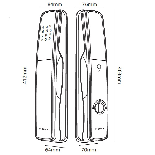 Thông số Khóa Cửa Điện Tử Bosch EL 800AKB
