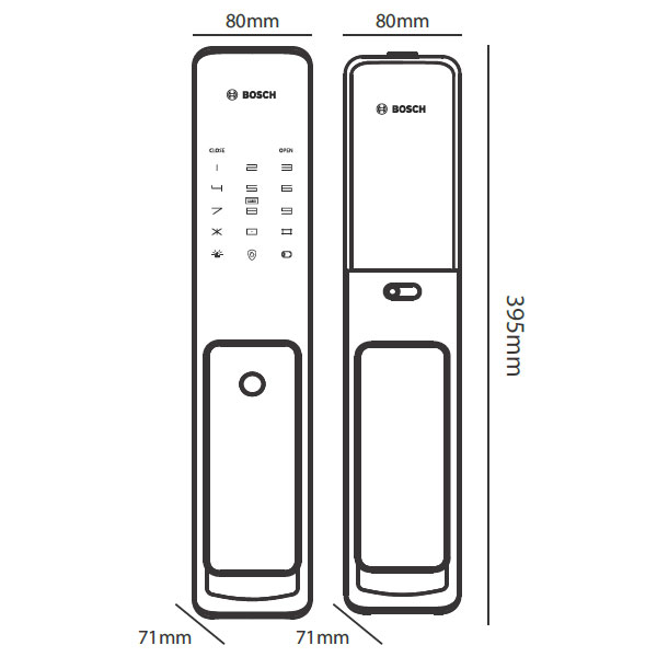 Thông số kỹ thuật Khóa Cửa Vân Tay Bosch FU 780K