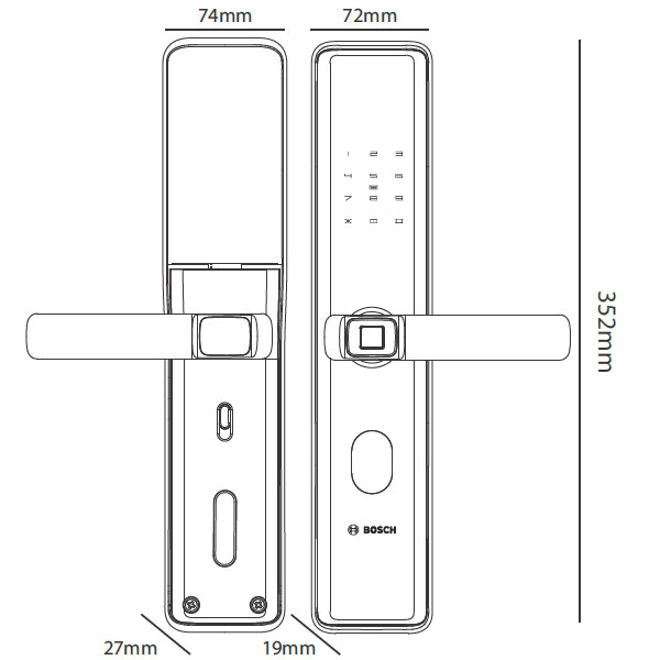 Thông số kỹ thuật Khóa Cửa Điện Tử Bosch ID 40PK