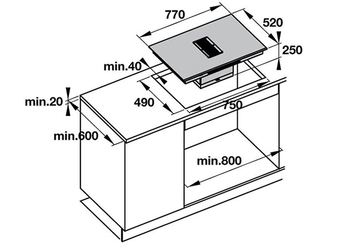 Bếp Từ Kết Hợp Hút Mùi Hafele HC-IHH77D 536.61.655