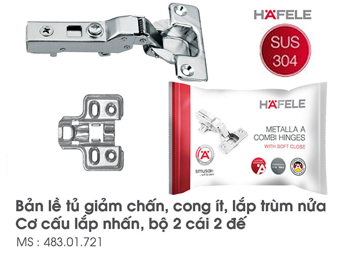 Thông tin Bản lề giảm chấn Hafele 483.01.721 inox 304