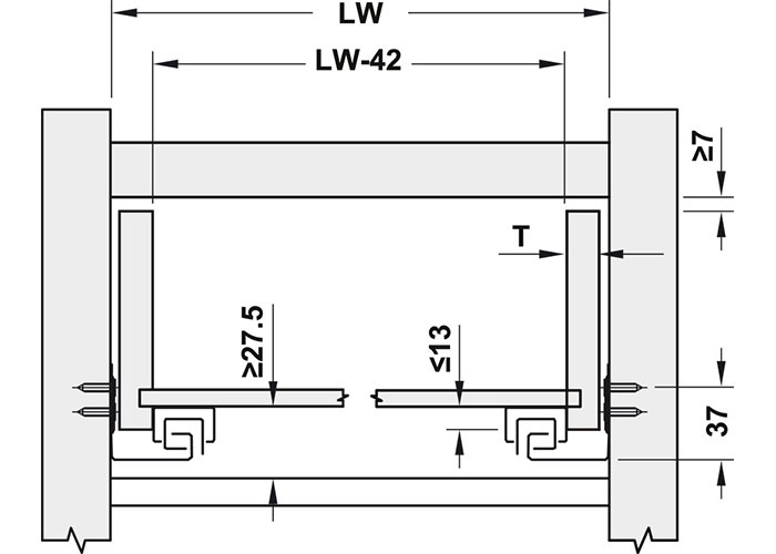 Ray Trượt Âm 300mm EPC Evo Mở Toàn Phần Hafele 433.32.071