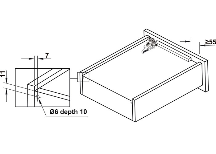 Ray Mở Toàn Phần Hafele 350mm EPC Evo 433.32.072