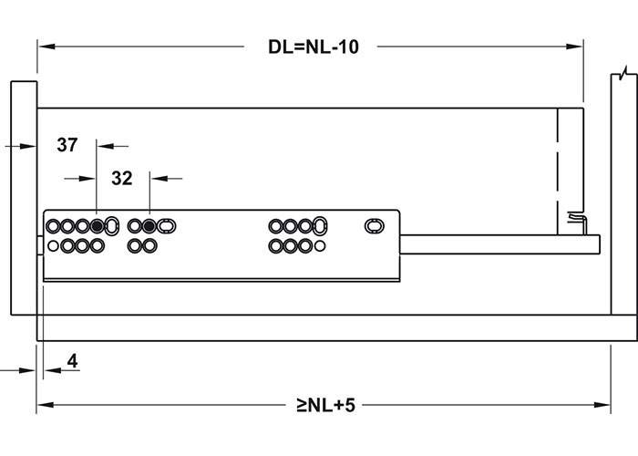 Ray Mở Toàn Phần Hafele 350mm EPC Evo 433.32.072