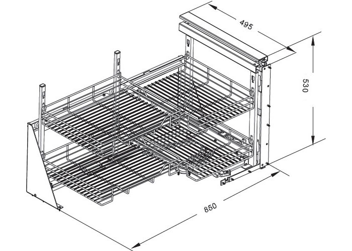 Kệ Góc Liên Hoàn Roxana R007R kết cấu 4 rỗ hiện đại