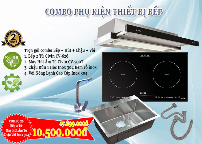 Combo Bếp Hút Chậu Vòi - Combo 20 Tiết Kiệm