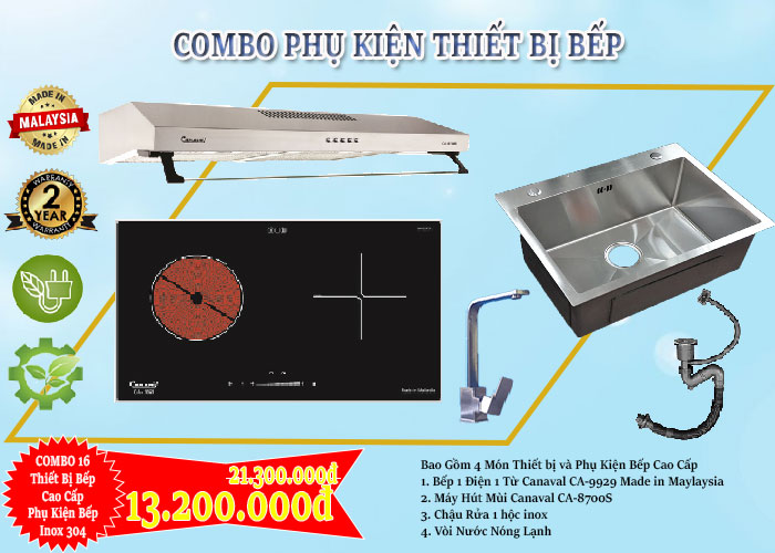 Combo Bếp Hút Chậu Vòi - Combo 16 gói tiện lợi