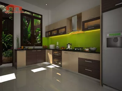 Tủ bếp MFC kiểu chữ L-5