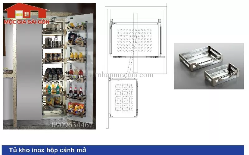 Tủ bếp gỗ Acrylic có bàn đảo chữ
