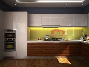 Tủ bếp MFC kết hợp Acrylic