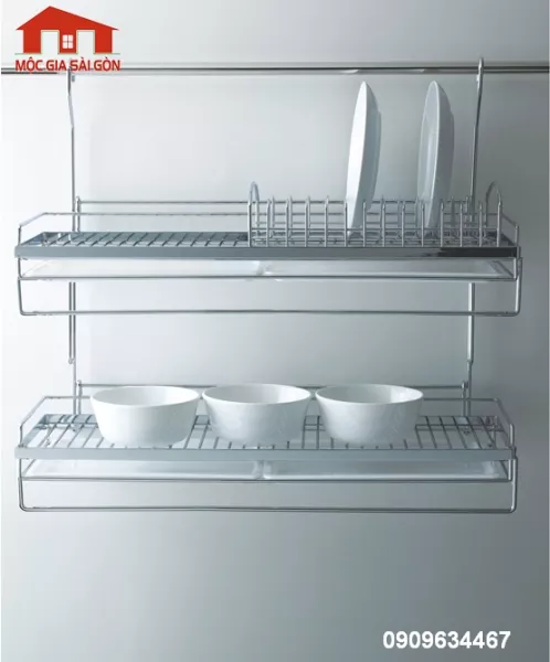 Khay úp chén đĩa 2 tầng Higold inox 304 - 403010