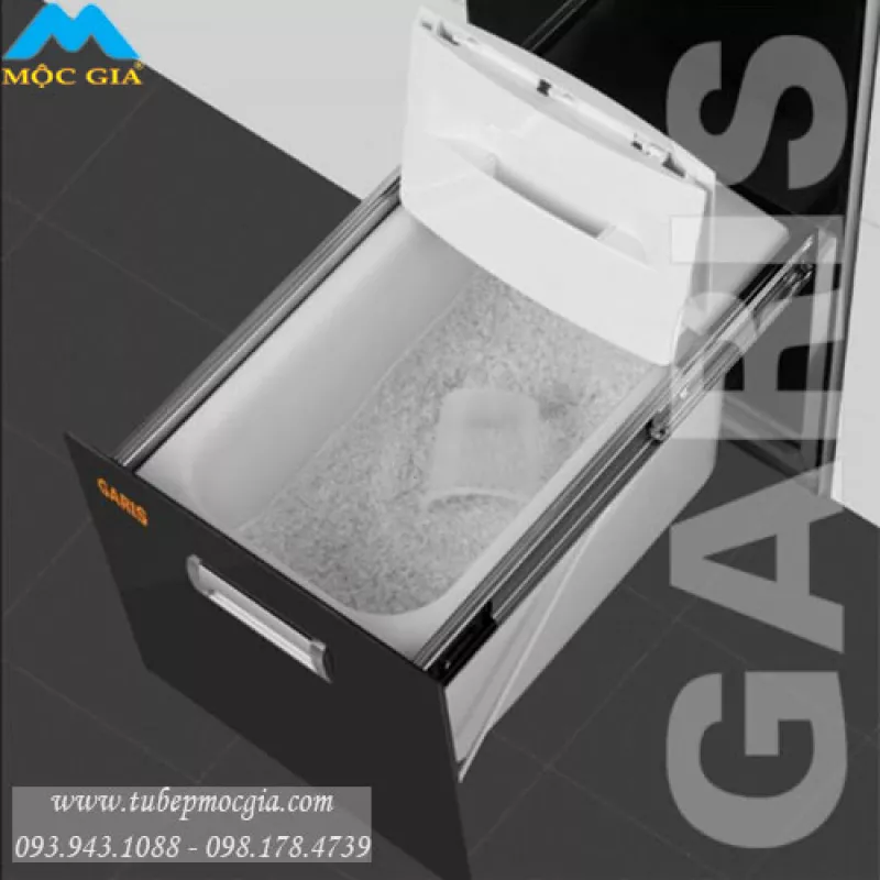 Thùng Gạo Mặt Kính Đen Garis GR07.30B