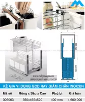 Kệ gia vị Higold 306063 inox 304
