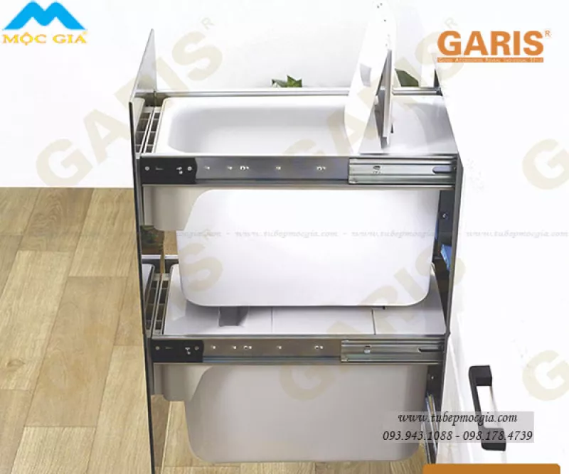 Thùng Gạo Mặt Kính Trắng Xanh Garis GR07.30W