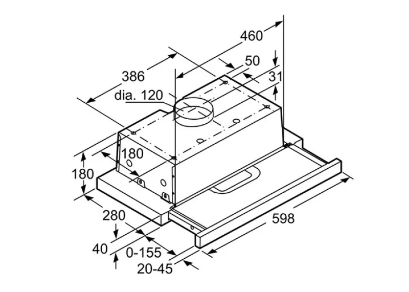 Máy Hút Mùi Âm Tủ Bosch HMH.DHI623GSG Series 4