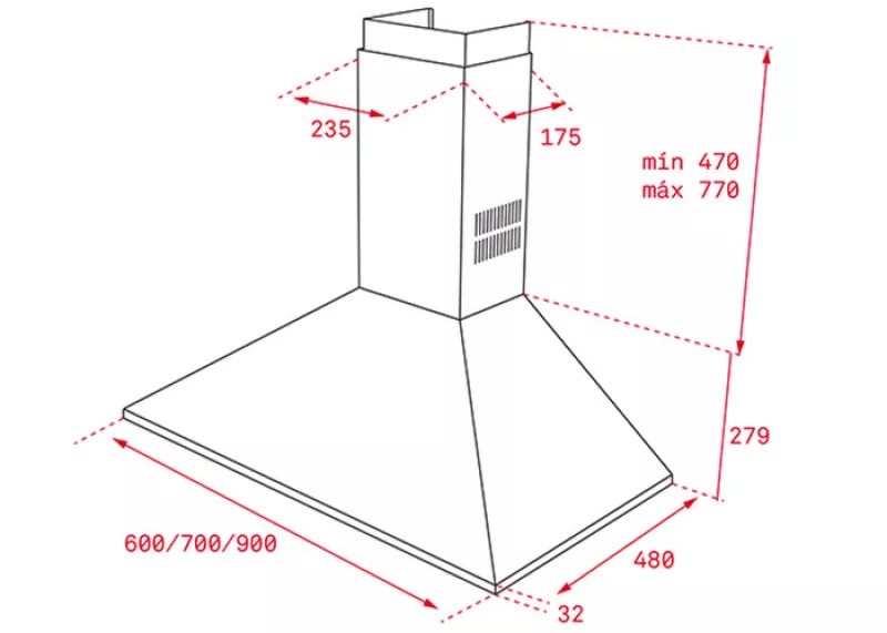 Máy Hút Mùi Áp Tường Teka DBB 90 Code 40460440