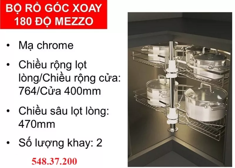 Mâm Xoay Góc 1/2 Cucina Mezzo 548.37.200
