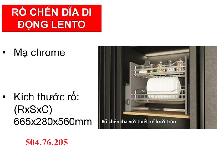 Giá Chén Đĩa Di Động Lento Cucina 504.76.205