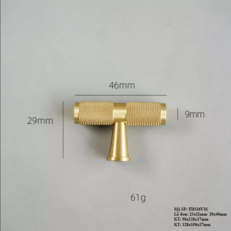 Tay Nắm Tủ Bếp Bằng Đồng FD316VM