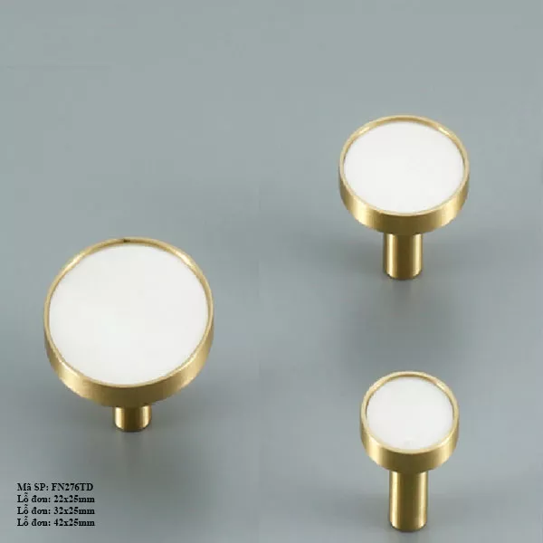 Núm Tay Nắm Cửa Tủ Bằng Đồng Khảm Trai FN276TD