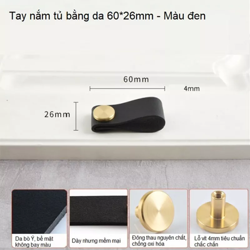 Tay Nắm Cửa Tủ Bằng Da FD284A