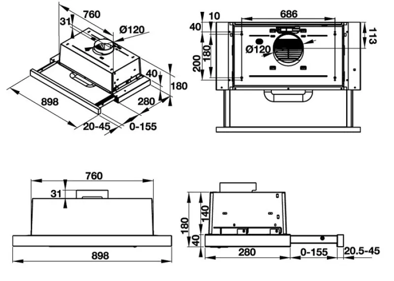 Máy Khử Mùi Hafele HH-TI90D 539.81.085