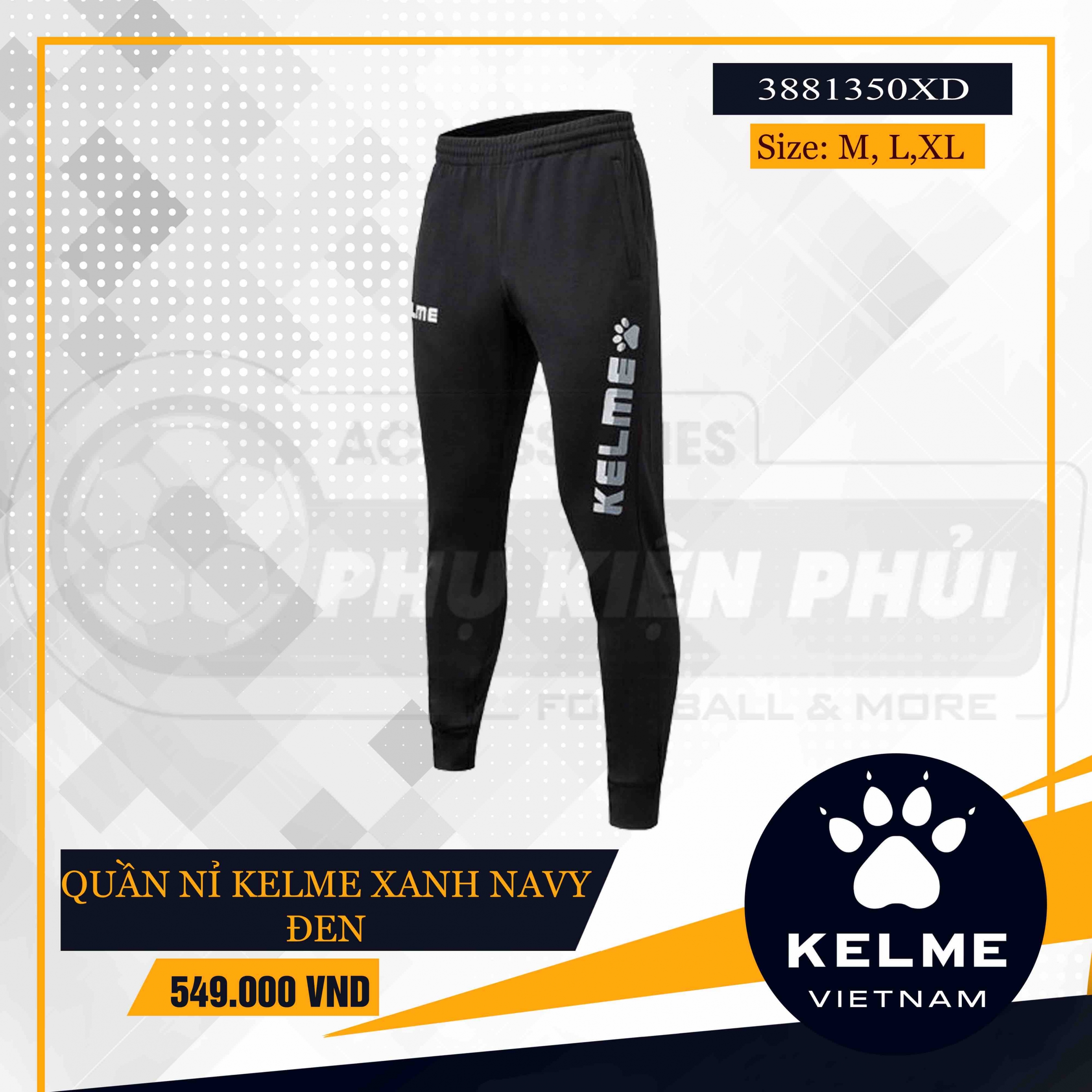 QUẦN NỈ KELME XANH NAVY ĐEN