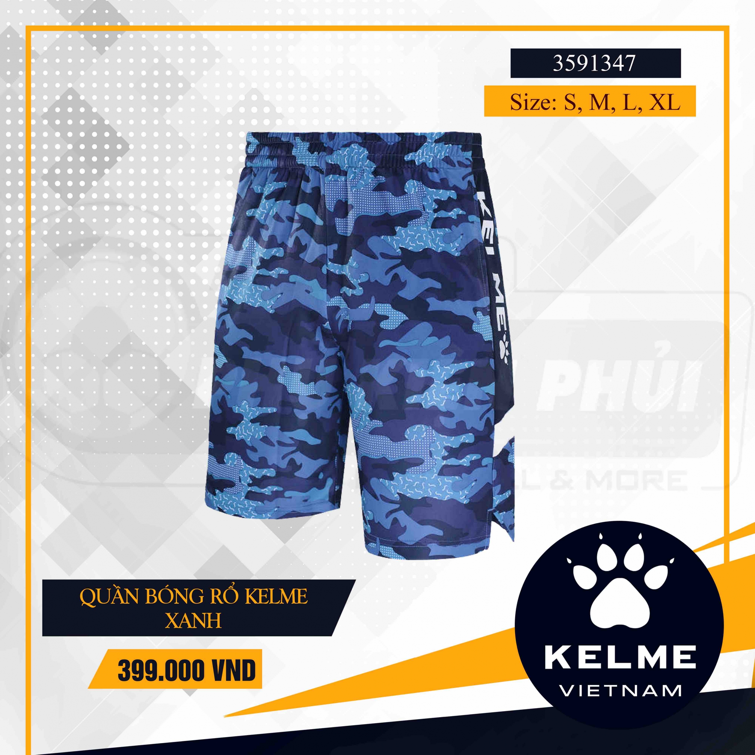 QUẦN BÓNG RỔ KELME XANH