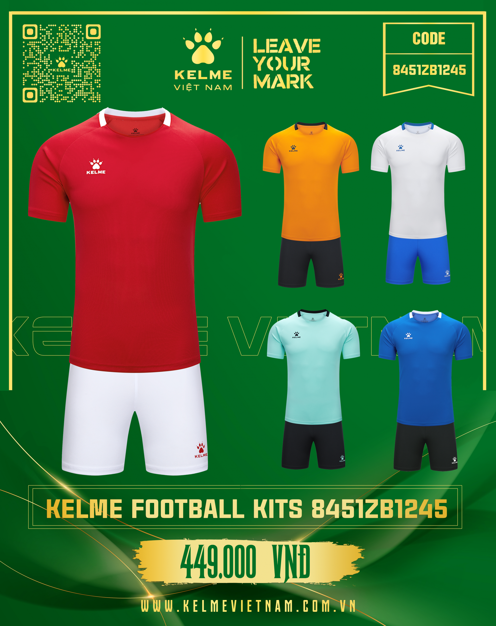 KELME FOOTBALL KITS 8451ZB1245