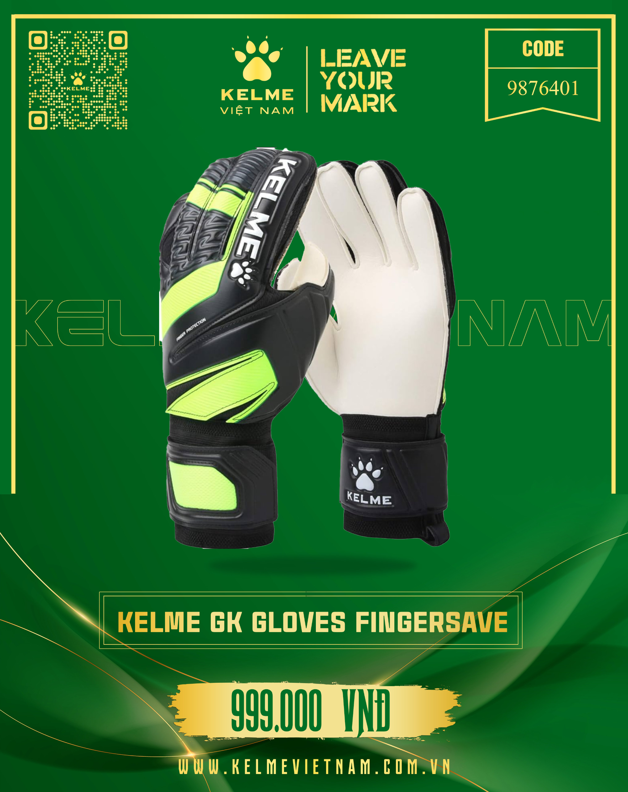 KELME GK GLOVES FINGERSAVE 9876401