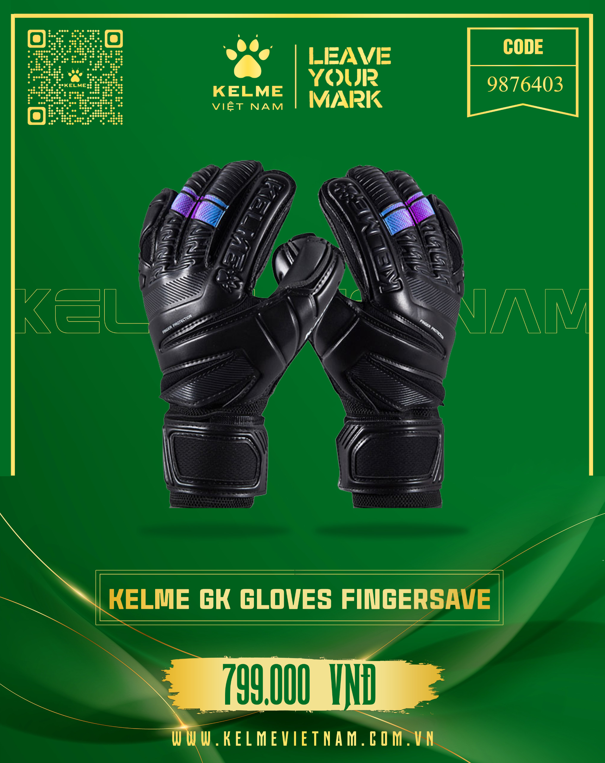 KELME GK GLOVES FINGERSAVE 9876403